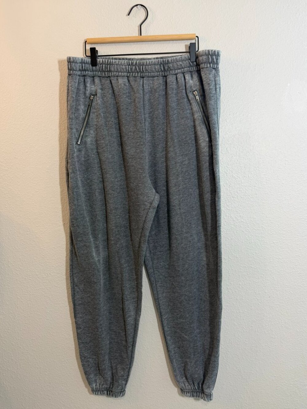 Forever 21 Plus Charcoal Heather Grey Fleece Zipper Pocket Sweatpants 2X